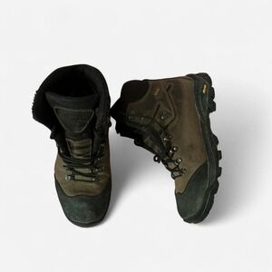 Hiking‎ Boots Mens Leather Vibram Sole Ankle Support Brown Black